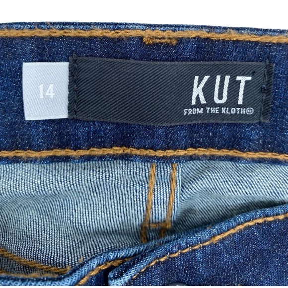 Kut from the Kloth Catherine Mid-Rise Boyfriend Dark Blue Jeans Size 14 NWT - Picture 11 of 14